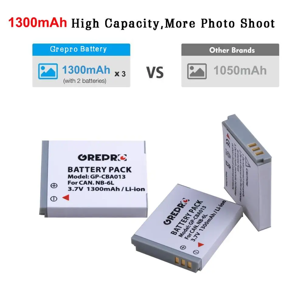 1300 мА/ч NB 6L 6LH Батарея + ЖК дисплей USB Зарядное устройство для Canon 105IS 200IS 210IS 300HS 310HS 85IS