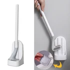 Силиконовые щетки для унитаза Golf с держателем, набор съемных щеток для очистки туалета с длинной ручкой, настенные аксессуары для ванной комнаты