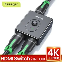 essager hdmi compatible splitter 4k hd bi direction 2 0 1x2 2x1 adapter 2 in 1 out hdmi compatible switcher for ps4 xbox tv box