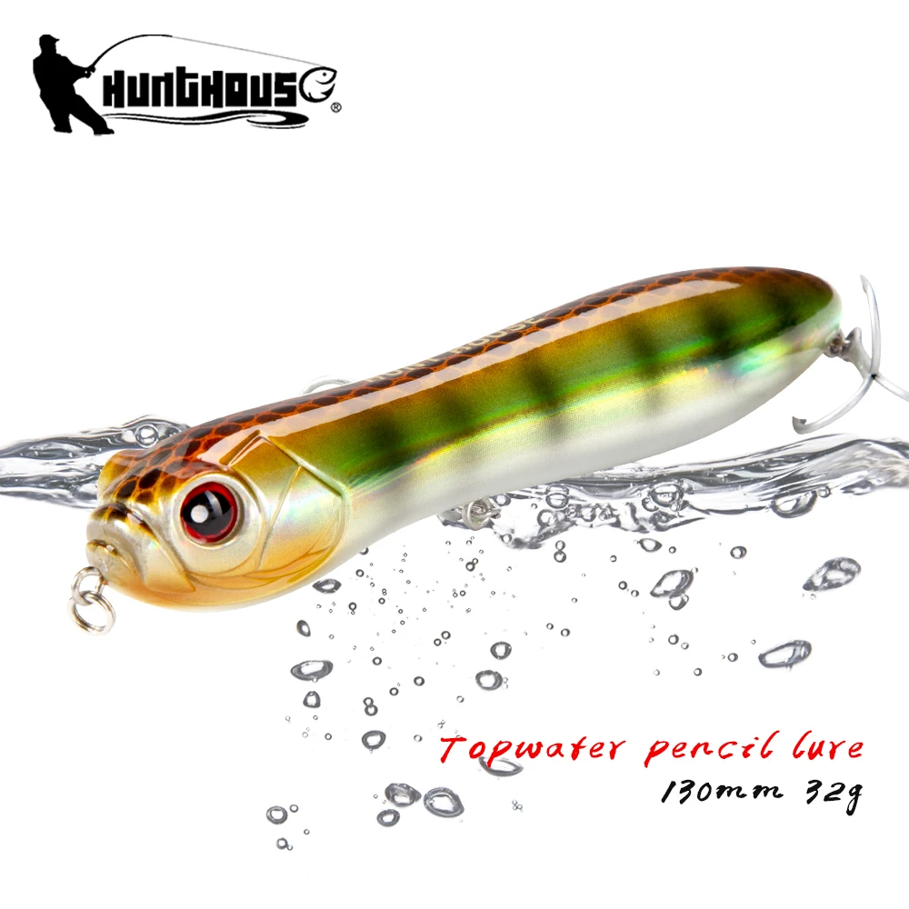 Fishing Lure Surface Darter Bait 9cm Top Quality Pencil Fish Bass Pike Lure Crazy Snake Head Holographic