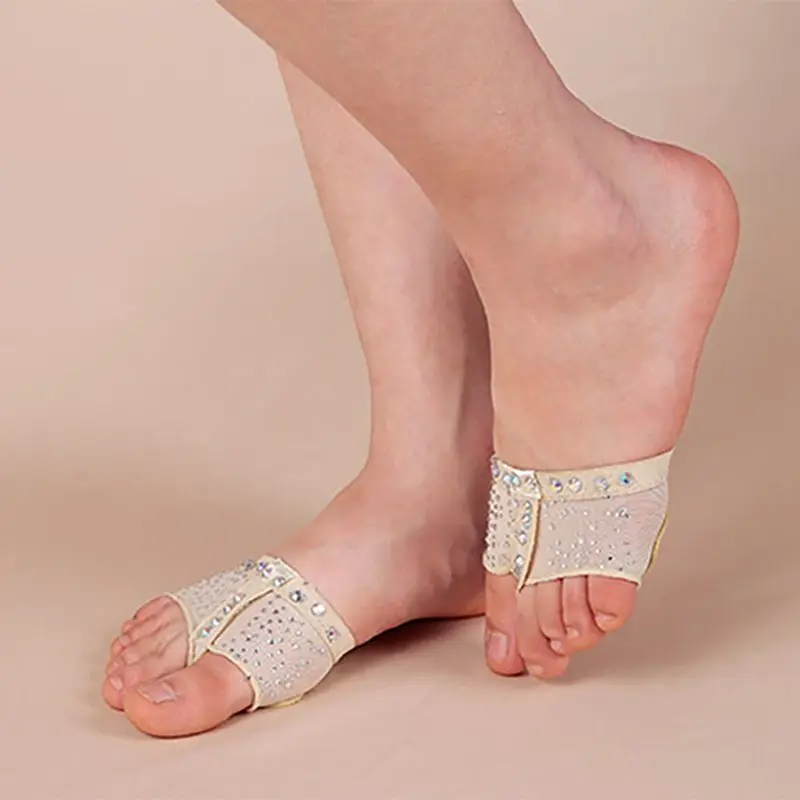 

Bright Drilling Ballet Dance Toe Pad Practice Shoe Foot Care Tool Half Sole Gym Dance Shoes 1 Pair