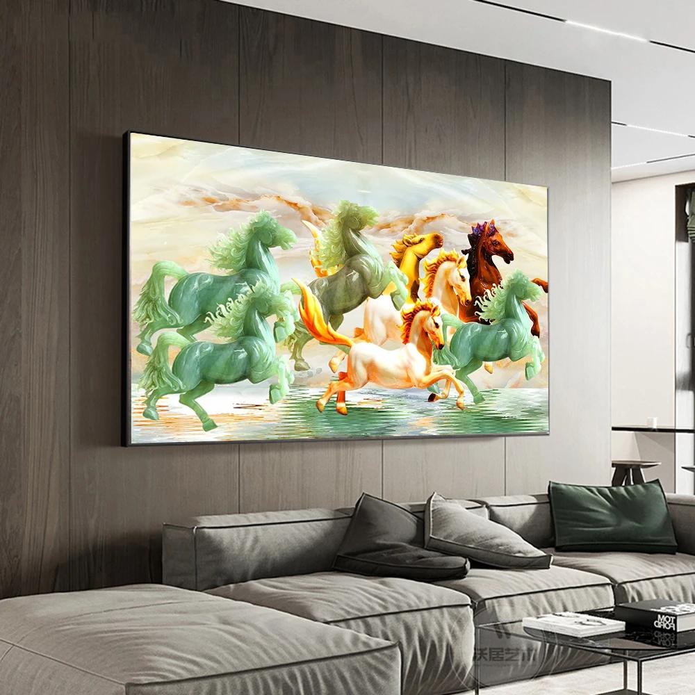 

Abstract Painting Animal Horse Canvas Print Classic Poster Wall Art Pictures Modern for Living Room Home Decorations