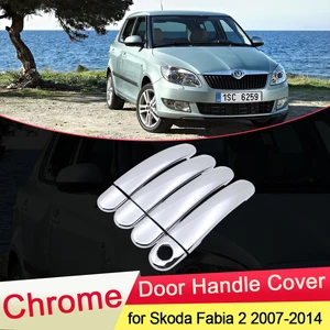 Для Skoda Fabia 2 5j 2007 2008 2009 2010 2011 2012 2013 2014 MK2 хромированная крышка дверной ручки отделка автомобильный комплект крышка аксессуары ABS