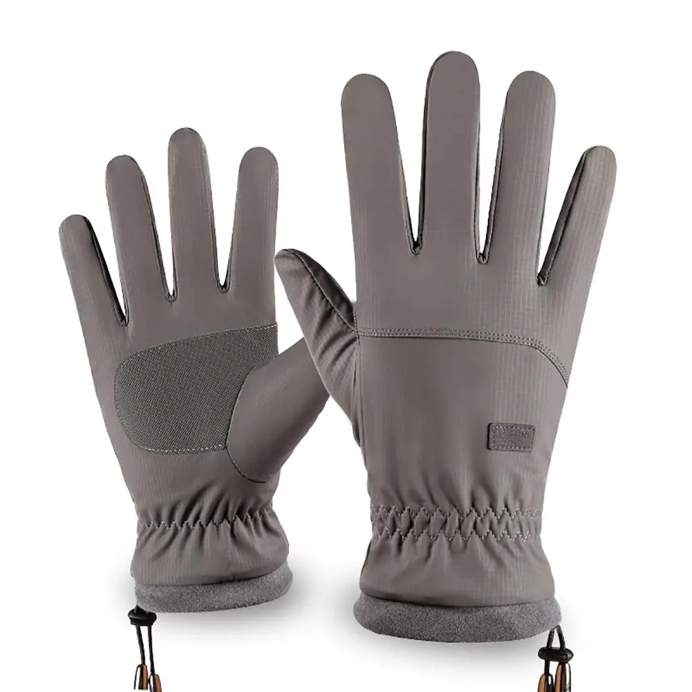 

Men Women Gloves Winter Touch Cold Waterproof Thermal Fleece Wind rope Full Finger Warm Outdoor Sports Riding Bike Ski Gloves
