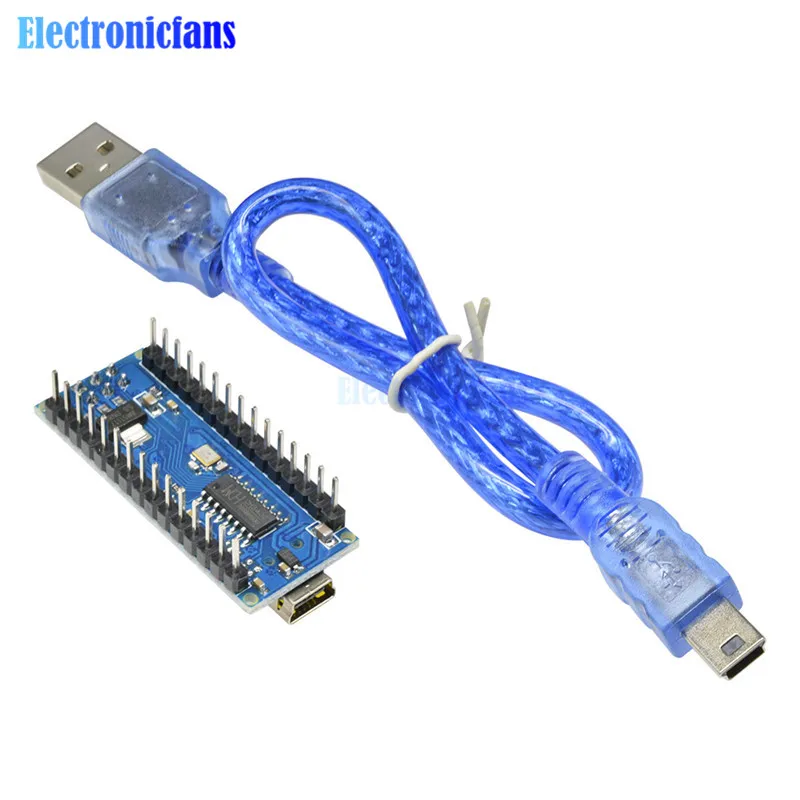 Микроконтроллер CH340 Nano V3.0 Mini USB ATmega328 Atmega328P 5 в 16 м модуль CH340G MEGA328 для Arduino + usb кабель