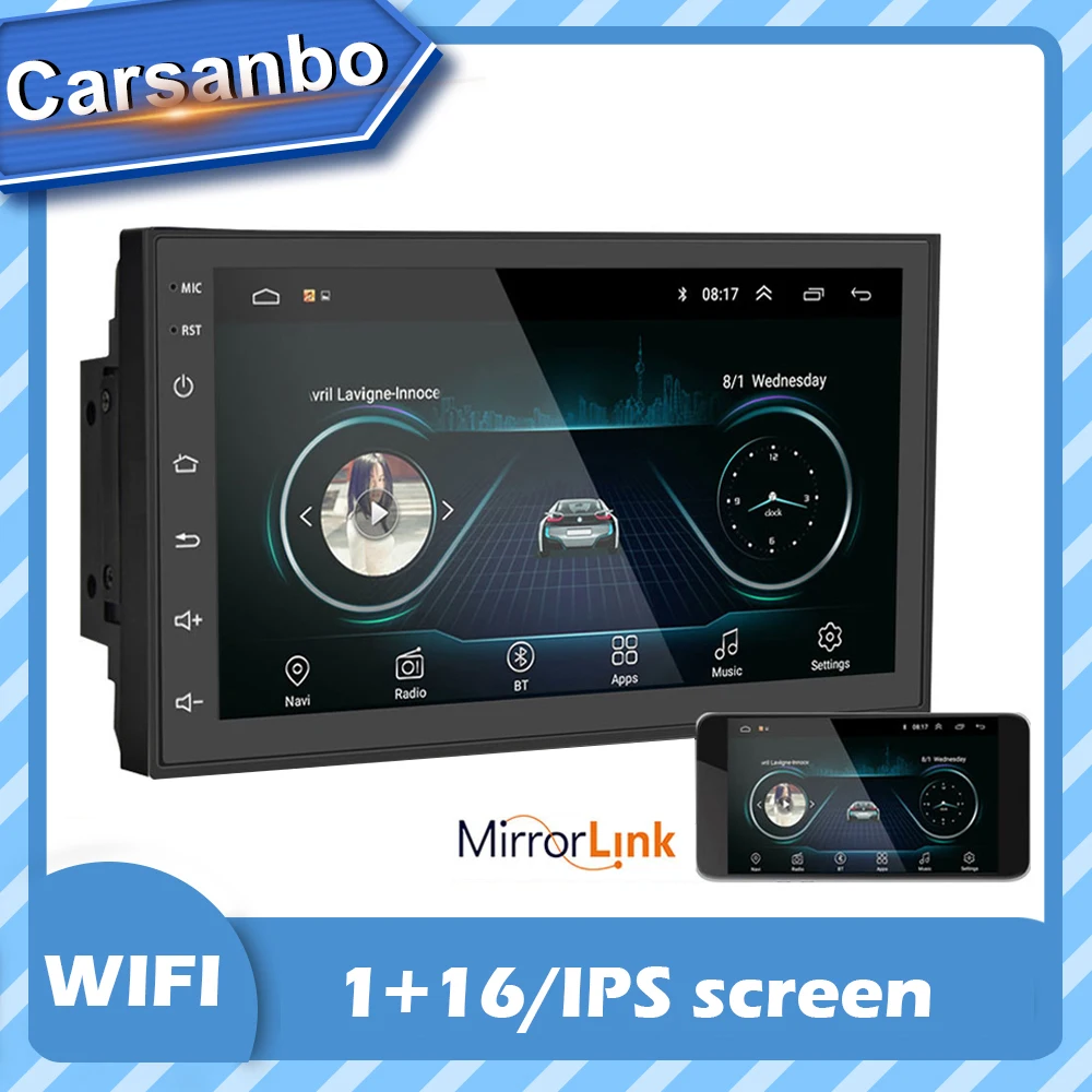 Автомагнитола 2DIN мультимедиа MP5 плеер на Android с GPS 10 1/7 &quot FM Wi Fi Bluetooth