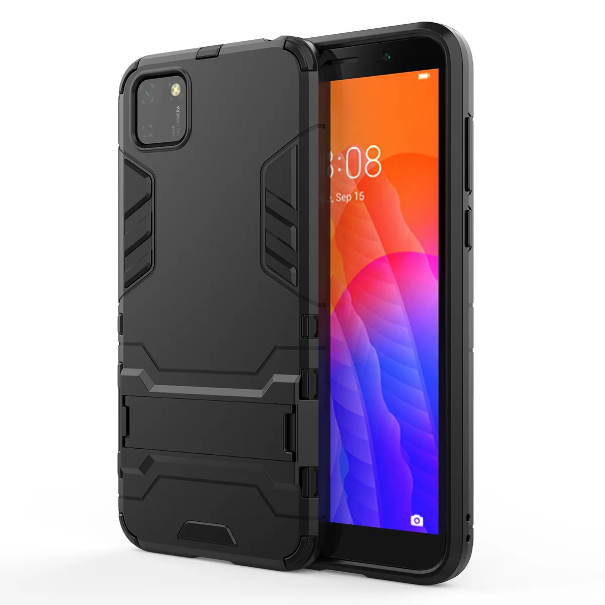

Luxury Stand Armor Phone Holder Case For Huawei Y5P Y5 2019 Hybrid TPU+Hard PC ShockProof Back Cover