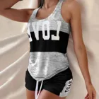 Пижама женская, розовая, с квадратным вырезом, без рукавов, с принтом сердца, привлекательные пижамные комплекты, 2021