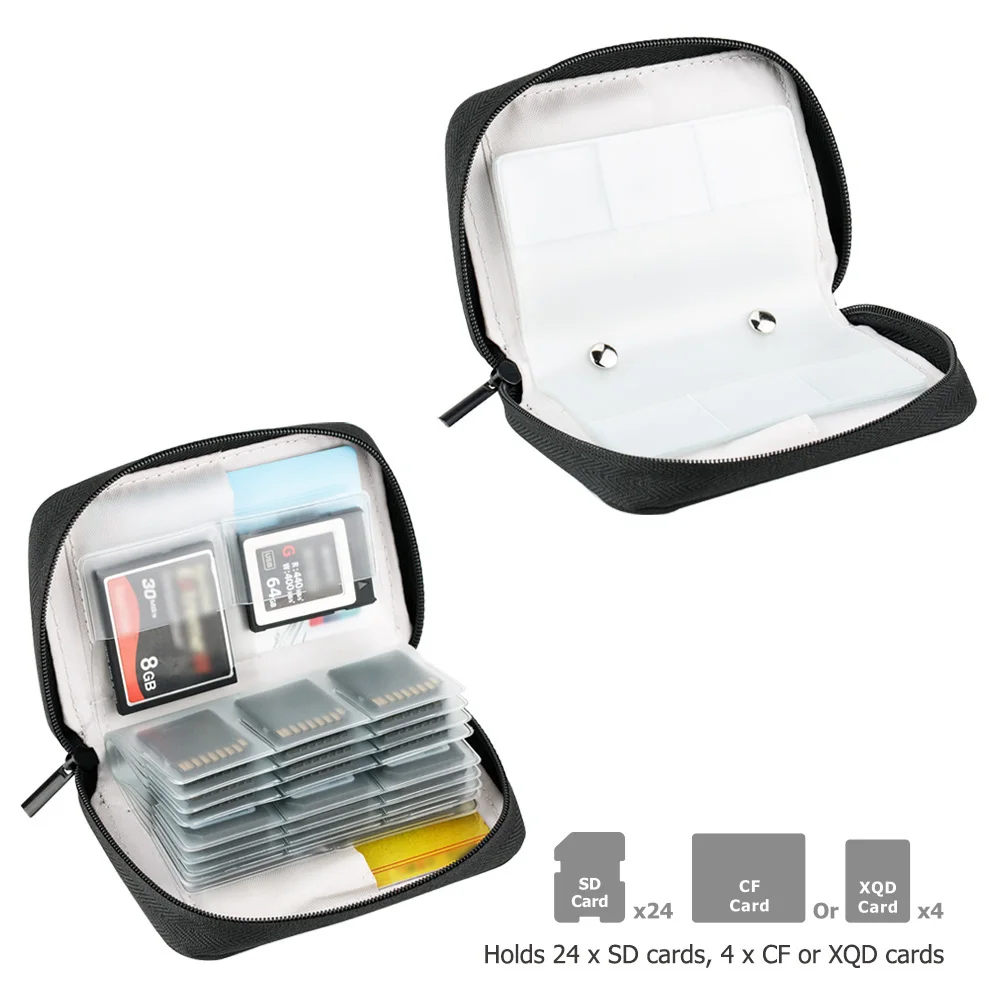 28 слотов чехол для карт памяти держатель сумка хранения 24 SD SDHC SDXC 4 CF XQD карты Sony Canon