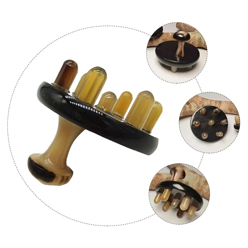 

1Pc Scraping Comb Natural Oxhorn Scrapper Head Massager Tool (As Shown)