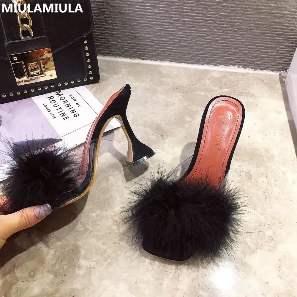 Женские брендовые дизайнерские туфли MIULAMIULA мягкие лодочки из кроличьей шерсти