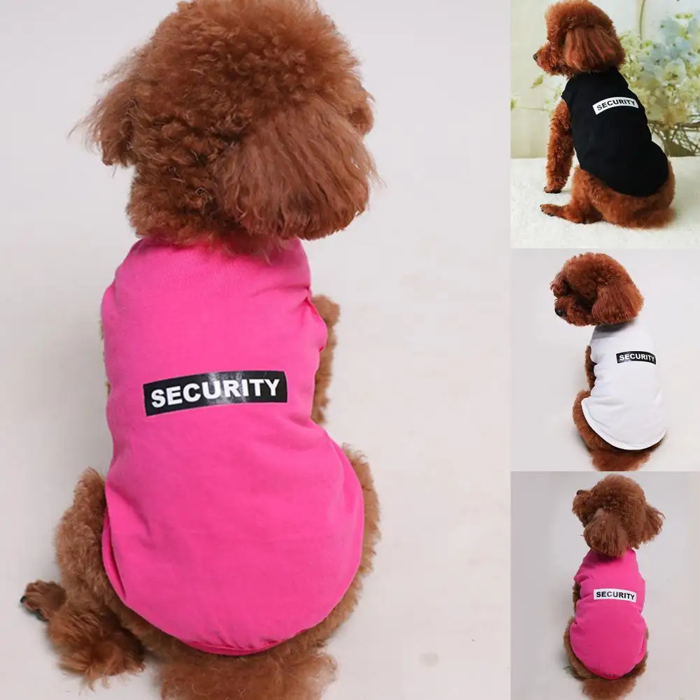 

Adorable Dog Vest Letter Printing Lightweight Round Neck Cotton Two-legged Pet T-Shirt Costume Washable for Summer Daily Life