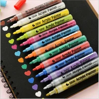 14 colors sta bright colorful waterproof metallic acrylic paint marker pen sketch craft scrapbook