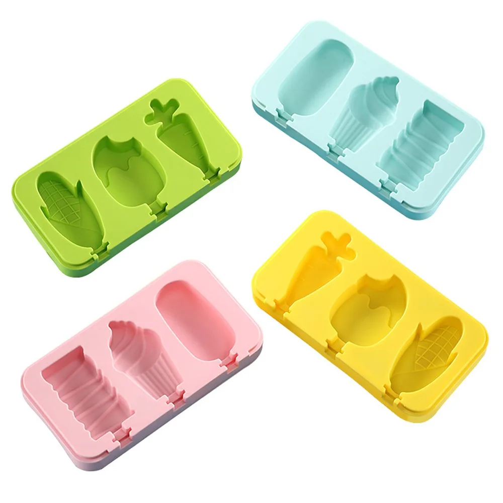 

Ice Cream Mold Silicone Ice Cube Maker Popsicle Mold Kitchen DIY Homemade Reusable BPA-Free Ice Pop Mold With Lids and Sticks