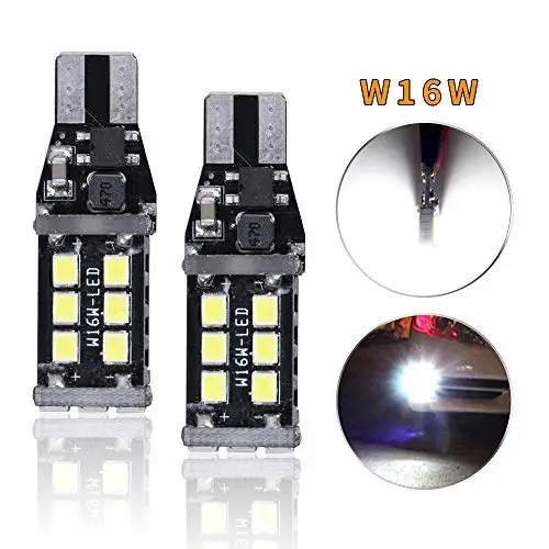 Светодиодные лампы для audi benz BMW 2x12 V 24 W16 W T15 921 Traseiro 15 SMD LEVOU Canbus REVERSO BRANCO 6000