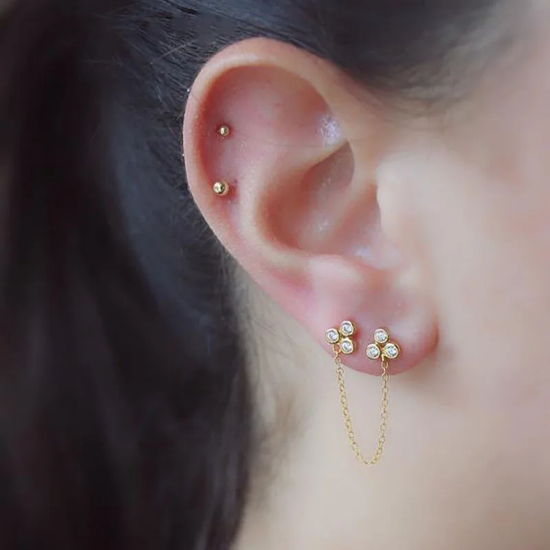 Новые маленькие серьги гвоздики из стерлингового серебра 925 пробы золотого цвета