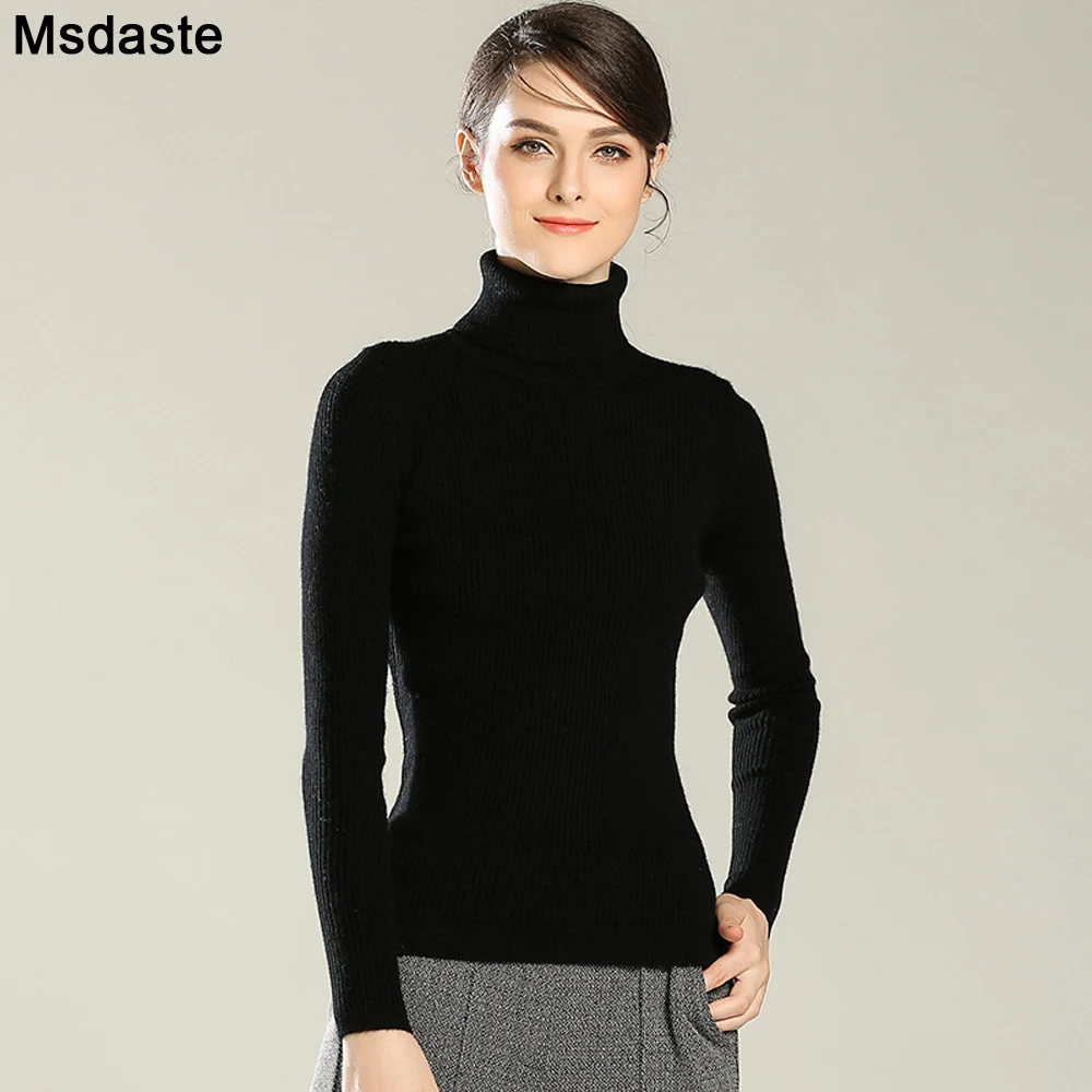 Свитер с высоким воротником вязаные свитера женские теплые осенне-зимние топы