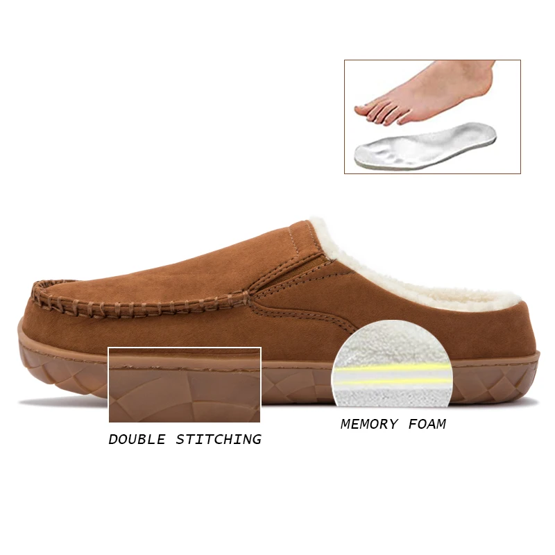 men slippers memory foam slippers home new winter non slip male house shoes stripe couple casual indoor plush shoes big size 50 free global shipping
