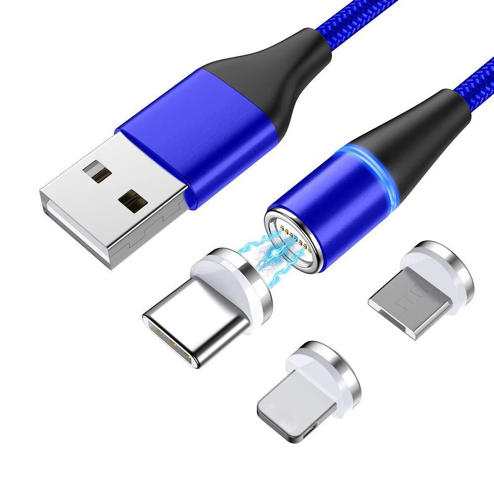 Магнитный кабель USB Starplat Type-C/Micro/Lightning для телефонов iPhone/Android 3A 1 м | Мобильные
