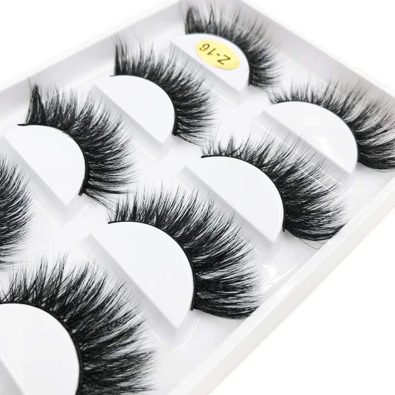 Flash Girl Z16 3D Mink Wholesale Natural Eyelashes 5 Pairs Eyelash Extension Tools Long Wispy Fluffy Pink | Красота и здоровье