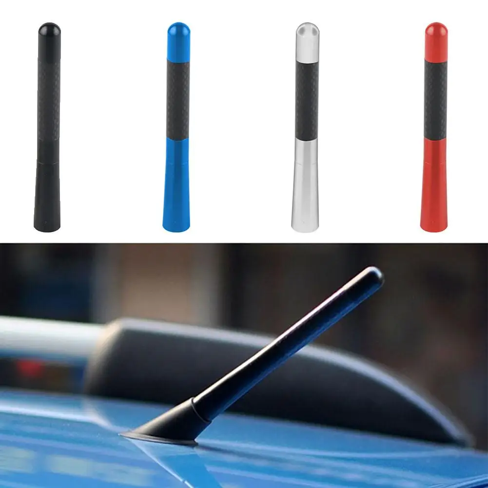 

12cm Universal Carbon Fiber Metal Auto Car Roof Short Antenna FM Radio Aerial