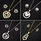 Bijoux 2021, ожерелье из нержавеющей стали с сердечком, женские массивные золотые ювелирные наборы, простые свадебные серьги, подарок подруге