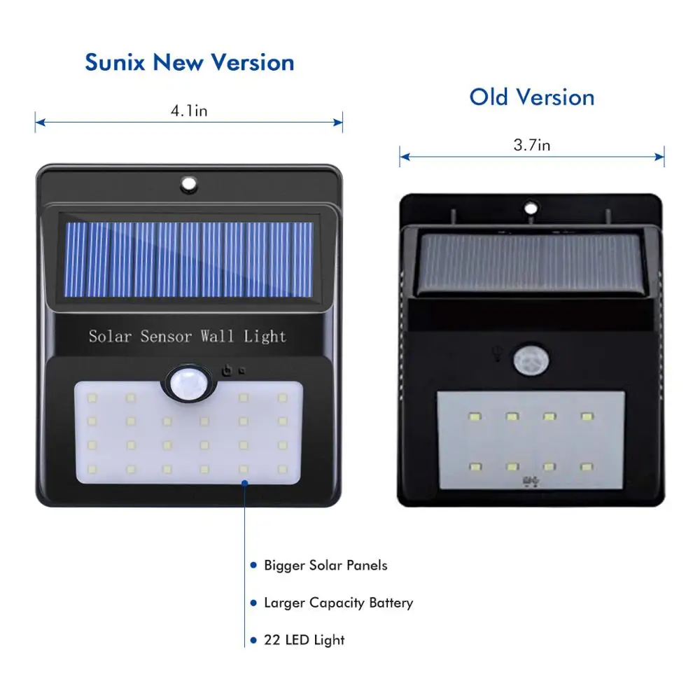 

4Pcs Led Solar Light Outdoor Solar Lamp Powered Sunlight Waterproof Garden Fence Street Light for Garden Decoration 22 LEDs