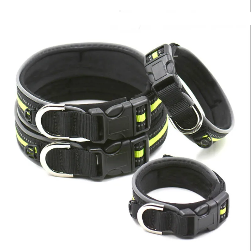Регулируемый светоотражающий нейлоновый ошейник для собак ночной уличный