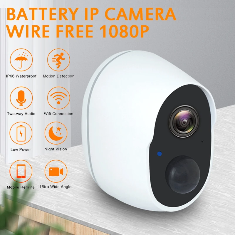 IP-камера наружная беспроводная с аккумулятором 1080P Wi-Fi ИК | Безопасность и защита