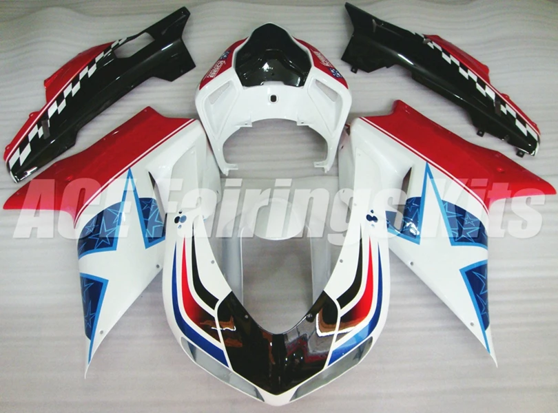 

New ABS whole Motorcycle Fairings Kit Fit for Ducati 848 1098 1198 2007 2008 2009 2011 2012 Bodywork set Custom red blue