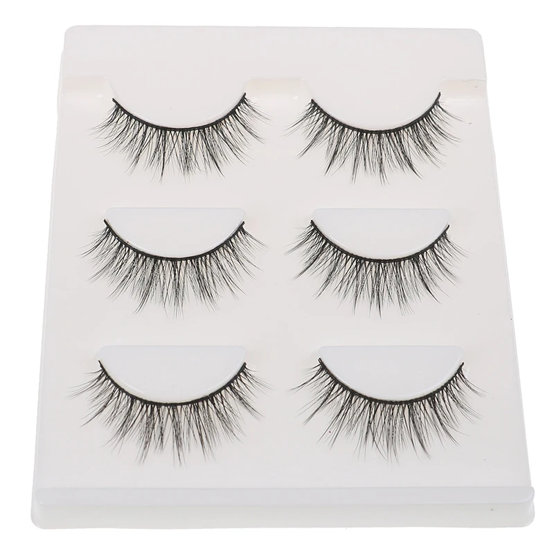 3 пары натуральных накладных ресниц толстый макияж настоящие 3D норковые ресницы