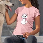 Женская футболка с короткими рукавами, винтажная Минималистичная футболка с изображением героев Диснея аристокотов в стиле Харадзюку 90-х