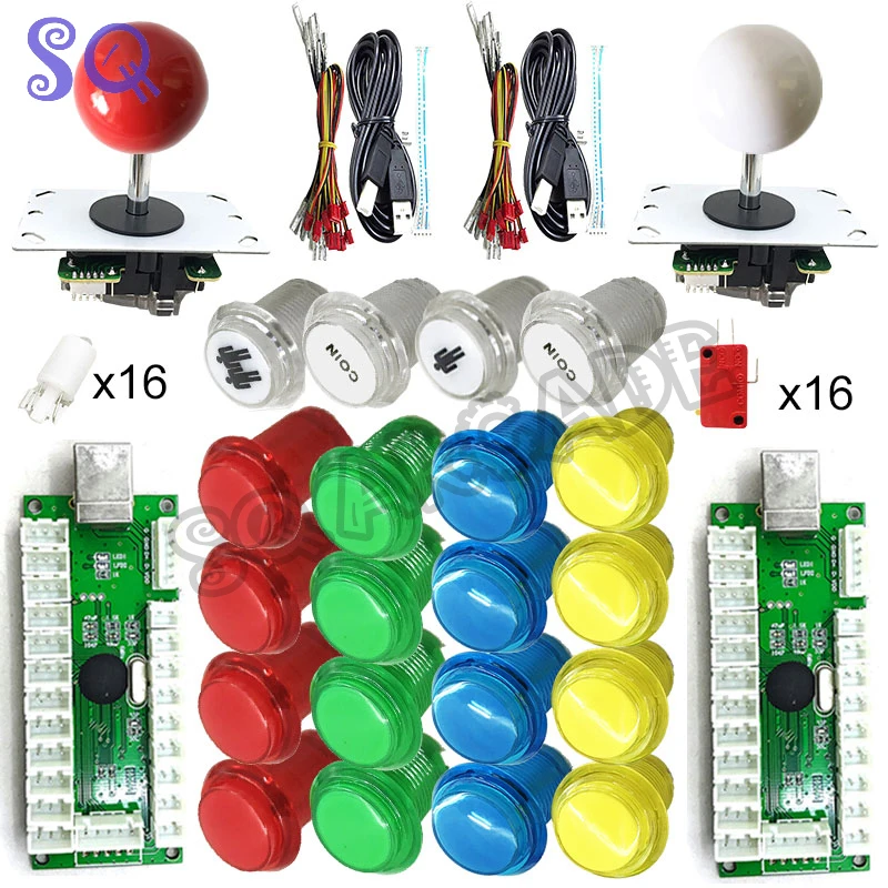 

2 игрока Аркады DIY Kit usb-датчик для ПК джойстик игровой контроллер светильник светодиодной подсветкой кнопка для ПК игры MAME