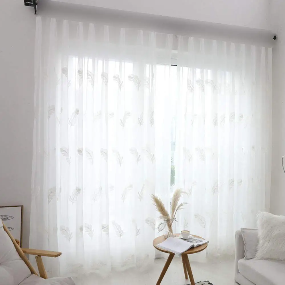 Роскошные тюлевые оконные занавески для гостиной спальни прозрачная белая вуаль