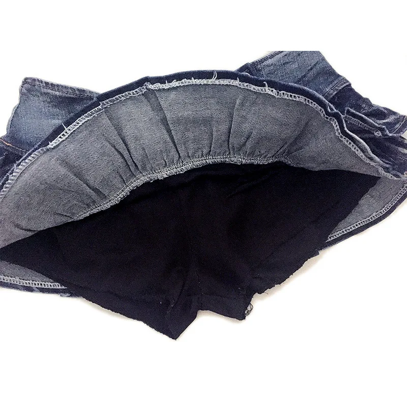 Sexy Mini Summer Low Waisted A-line Denim Skirts Party Club Wear Short Jeans Micro Dancing Pleated Skirt Female |