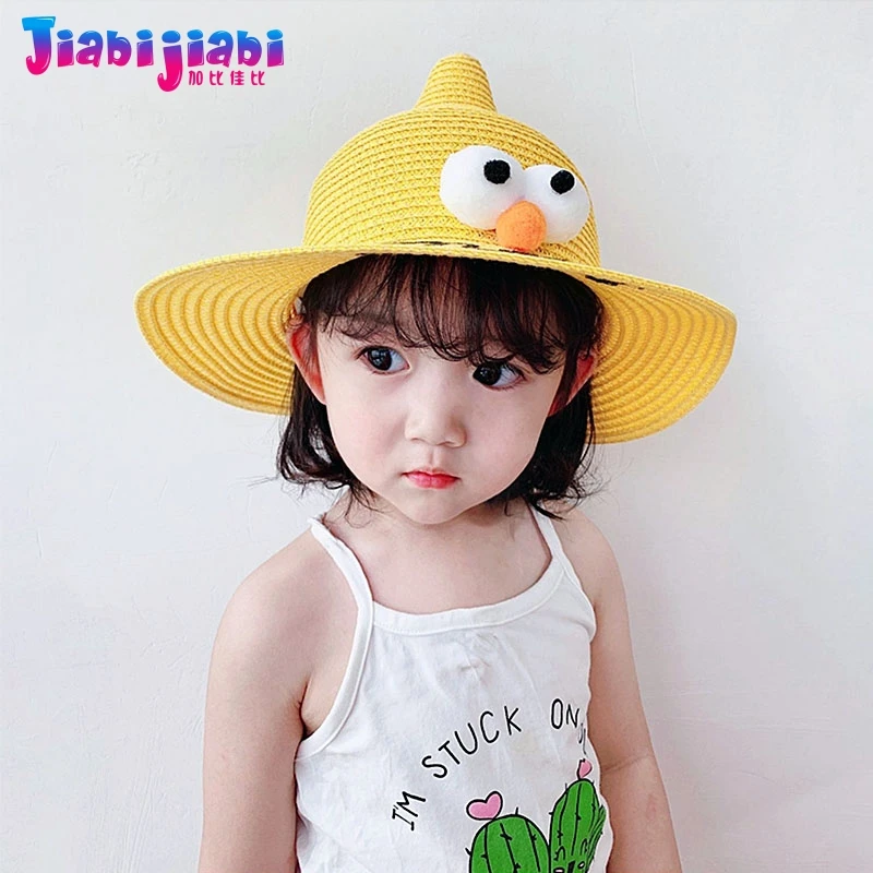 Летняя соломенная шляпа для малышей Панама ведро маленьких девочек милая