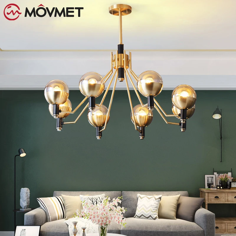 Modern Nordic Chandelier Lighting for Living Room Bedroom Iron Indoor Fixture Design Creative Hanging Lamps | Лампы и освещение