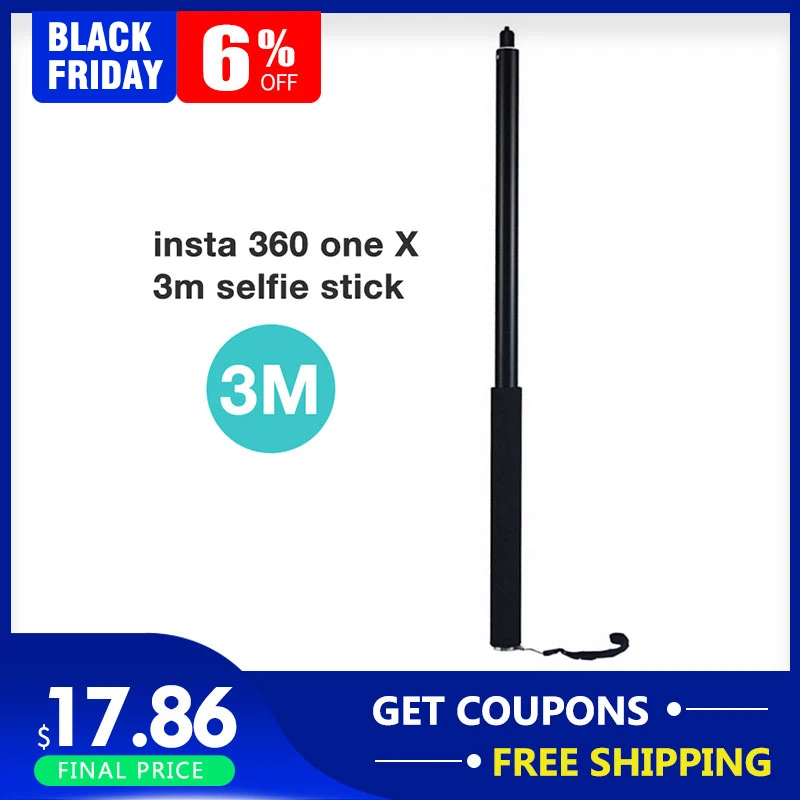 Insta360 one X 3m супер длинный алюминиевая палка для селфи сплав Insta 360 One X монопод selfie Stick панорама Камера аксессуары