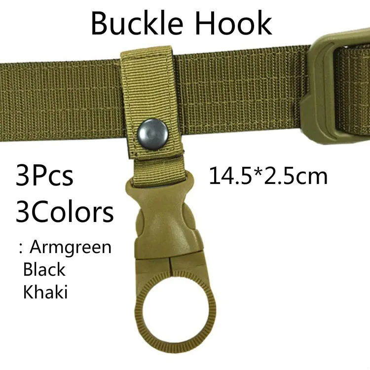 Buckle Hook-3Pcs Сумка для охотничьей бутылки с водой, сумка для чайника, Сумка для кемпинга, велосипедная сумка для бутылки, сумка на шнурке, сумка для тактического рюкзака - Цвет: Buckle Hook-3Pcs