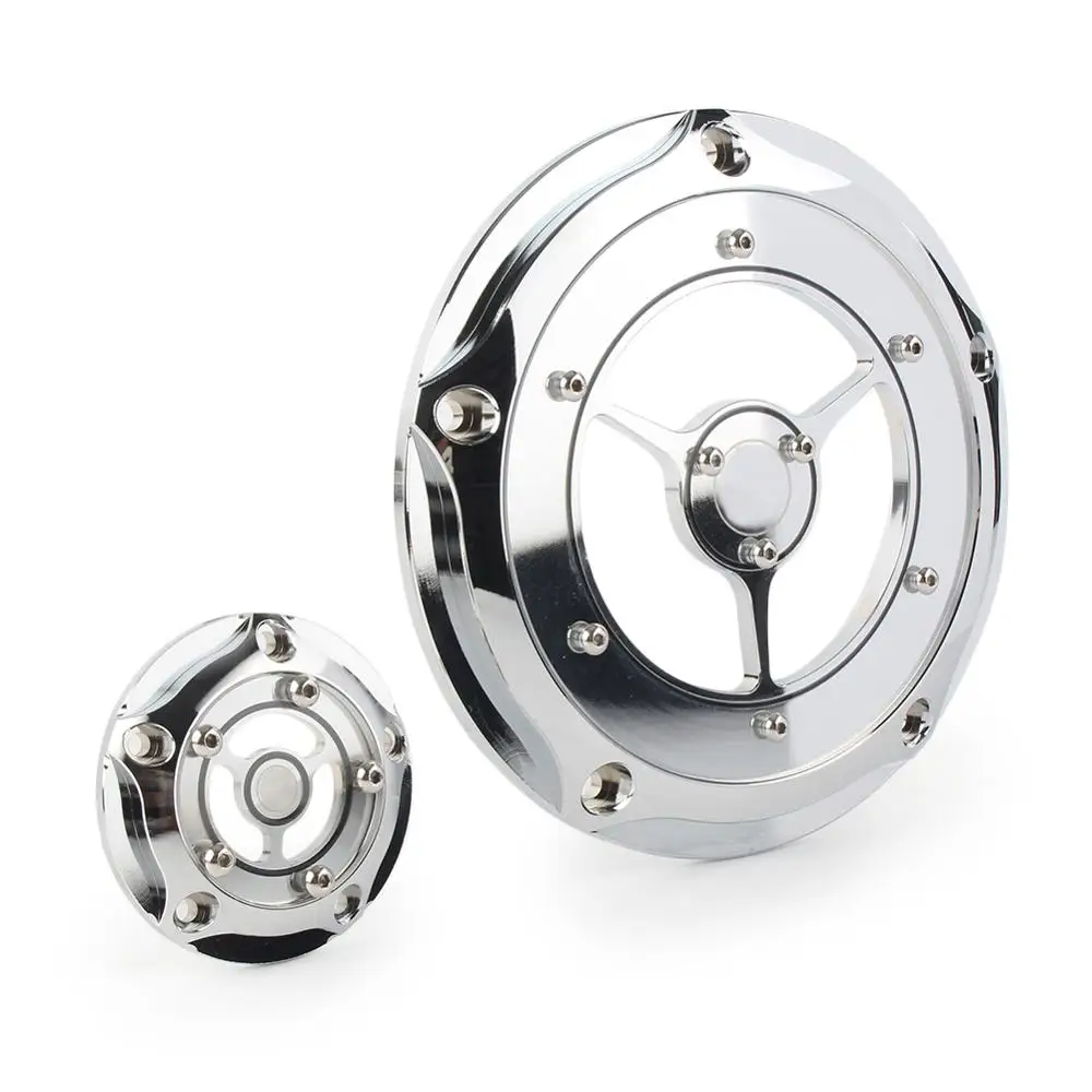 Chrome Черный/хром RSD Дерби таймера ГРМ Крышка для Harley Road King Electra Glide Softail FLD FLHR FLHRS FLHTK FXD FXDC и т. Д - Цвет: Chrome