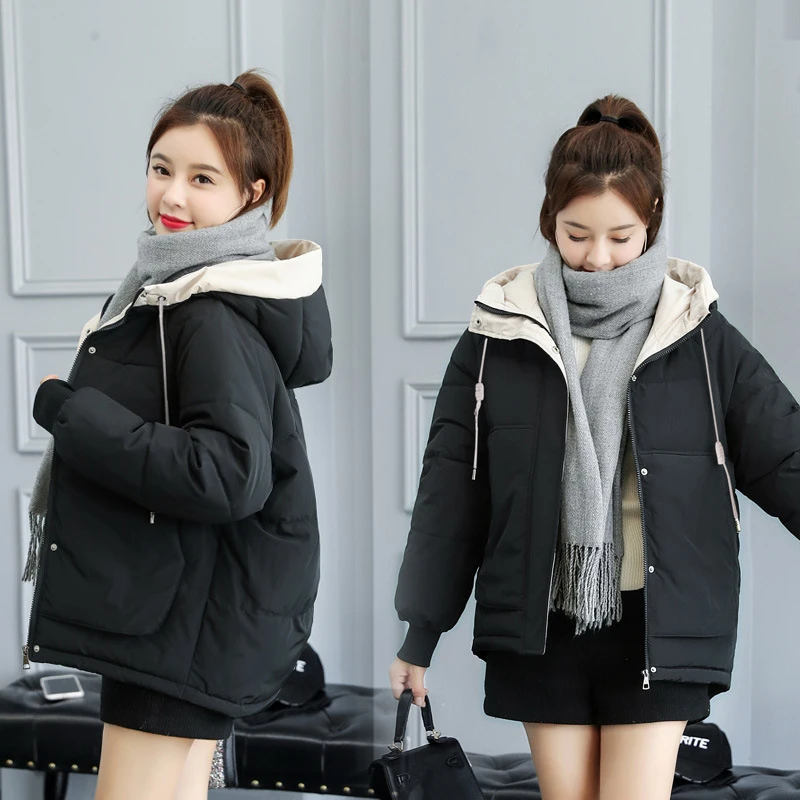 

Europe and America Women's Clothing Down Cotton Padded Clothes Women's Winter Jackets 2021 Hooded Leisure New Coats Woman Winter