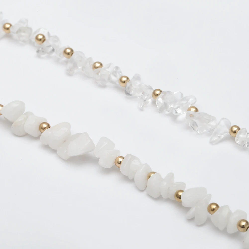 Женское ожерелье с ракушками белый чокер из ракушек Puka удлиненной цепочкой