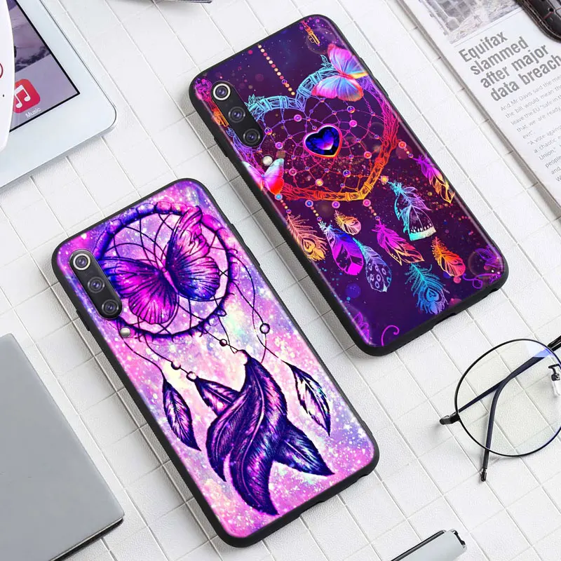 Black Silicone Cover For Redmi Note 9 9S Max 8T 8 8A GO Pro The dream catcher mandala Xiaomi 10 CC9 A3 Lite Phone Case | Мобильные