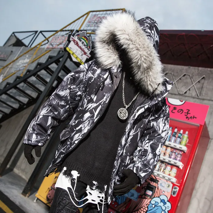 Зимняя куртка с капюшоном оверсайз | Мужская одежда