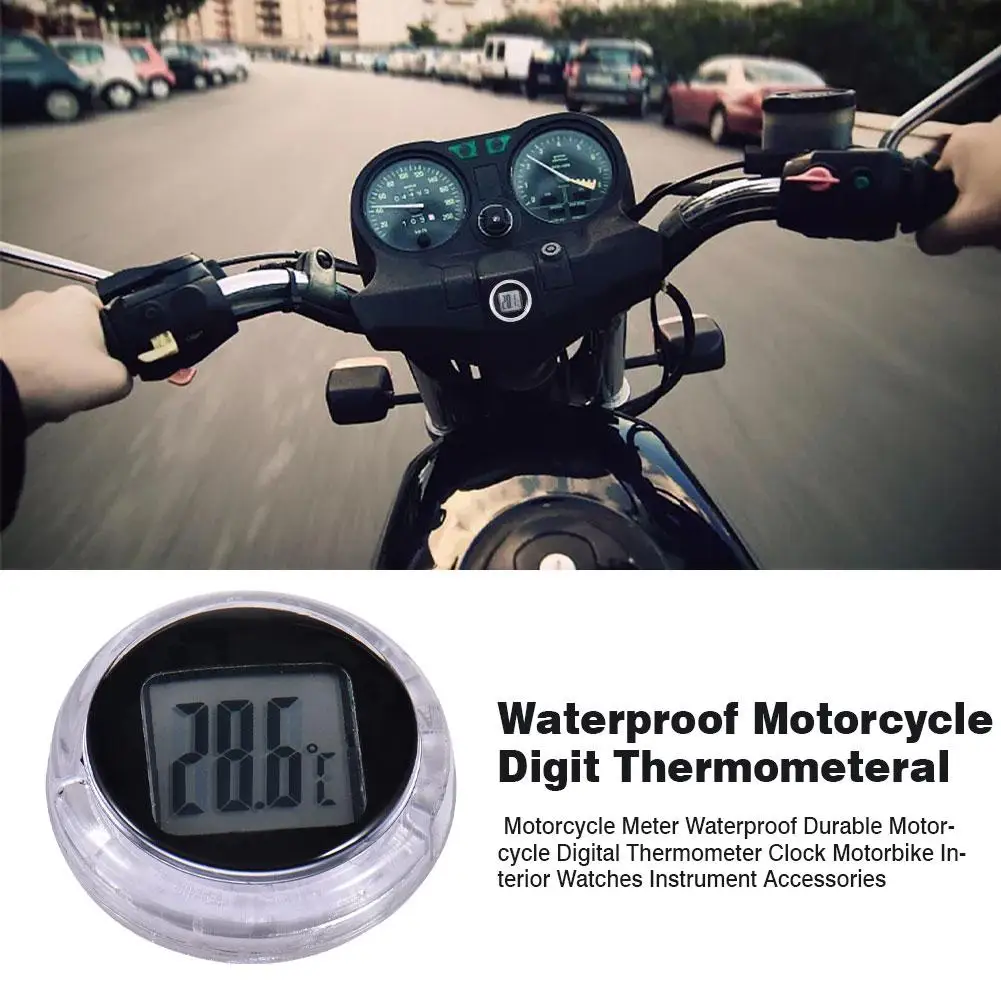 

Mini Precision Motorcycle Clocks Watch Waterproof Stick-On Digital Thermometer Clock Motorbike Mount Watch Moto Digital Clock