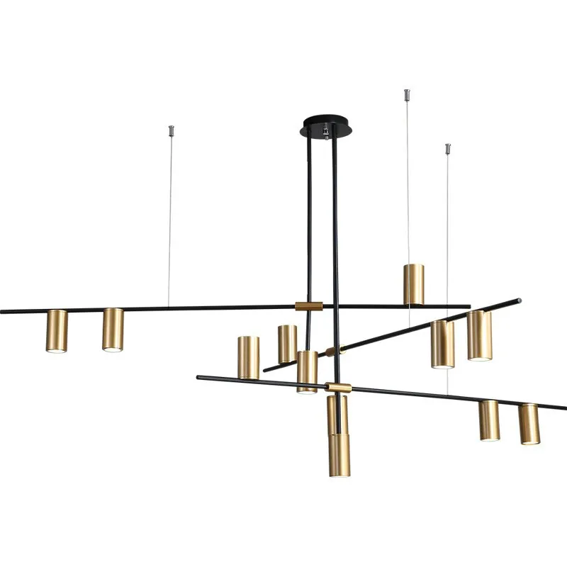 

led hanging lamp loft living room modern Minimalist dinning room long chandelier light design Nordic home kitchen lighting gold