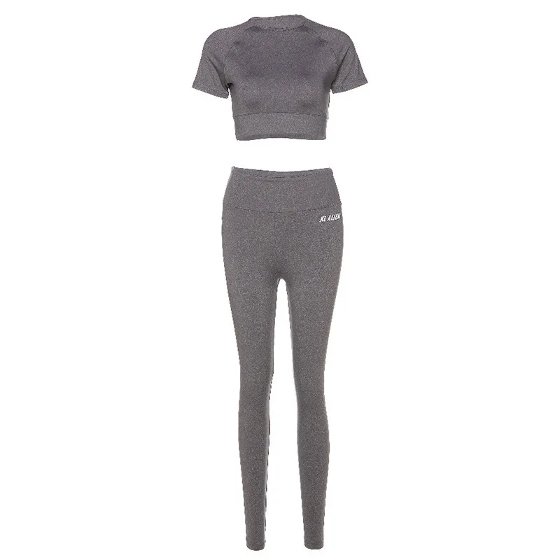 

Reflective Yoga Gym Set Women Fitness Suit 2021 Dry Fit Workout Clothes for Women Active Sport Wear Tracksuit Gray Purple