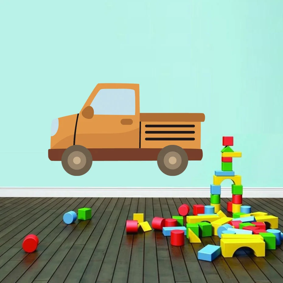 Наклейки на стены с мультяшными автомобилями и грузовиками сделай сам наклейки