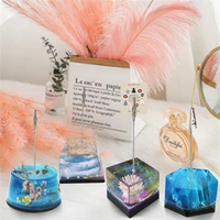 3d cube place cards holder resin molds picture memo note clip mould casting mould diy crystal crafts home handicrafts decorate