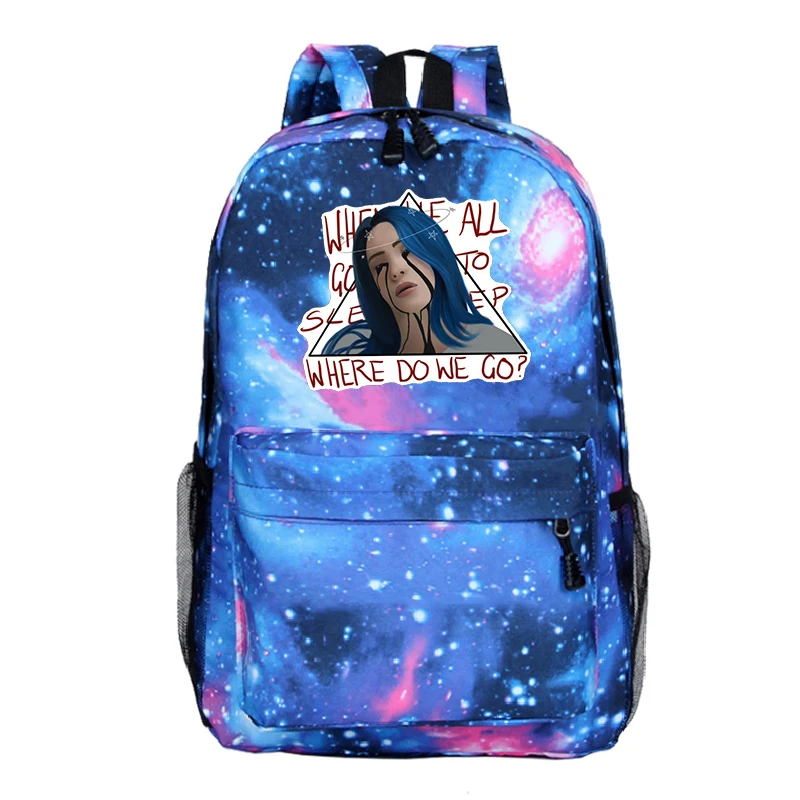 Plecak DJ Singer школьный Billie Eilish рюкзак и сумка A Dos Bad Gay Bookbag Bolso Mujer школьные сумки для девочек-подростков на молнии 8